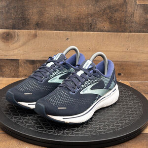 BROOKS GHOST 14 WOMENS ATHLETIC SHOES RUNNING WALKING GYM TRAIN BLUE SIZE 7.5B
